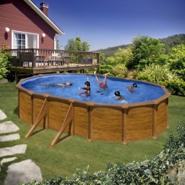 Piscina Desmontable Gre Mauritius Ovalada Imitación Madera | Piscinarium